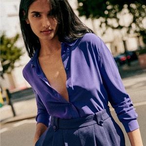Sezane Ann Shirt size 6 in rare purple